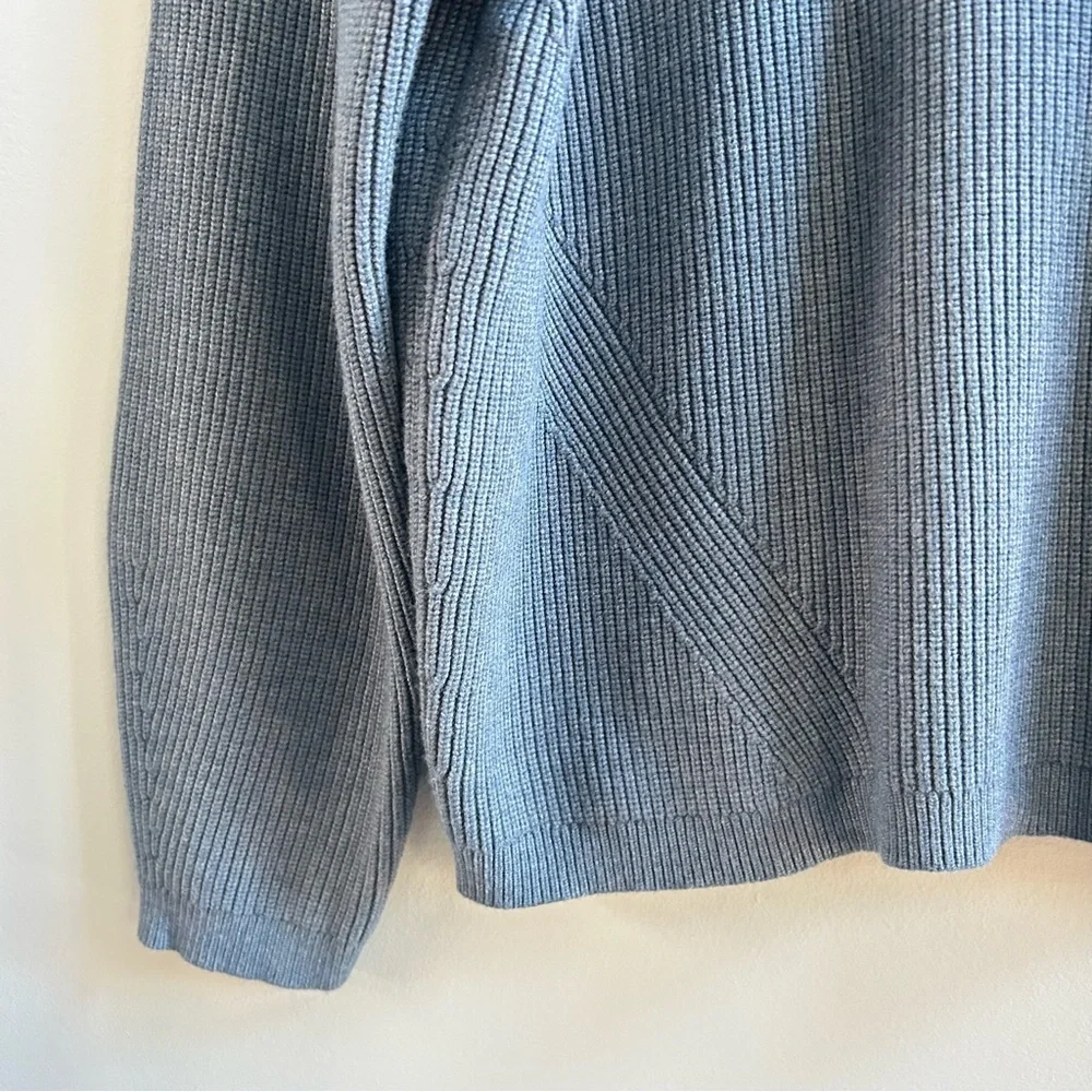 NWOT J. Crew Ribbed Stretch Crewneck Chunky Sweater In Heather Seascape, Size M